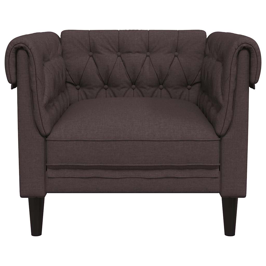 Chesterfield sofa in dark brown fabric
