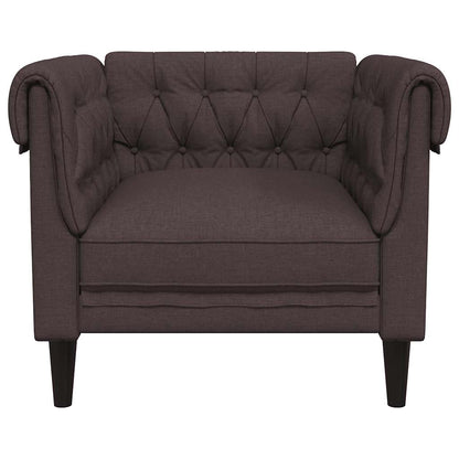 Chesterfield sofa in dark brown fabric