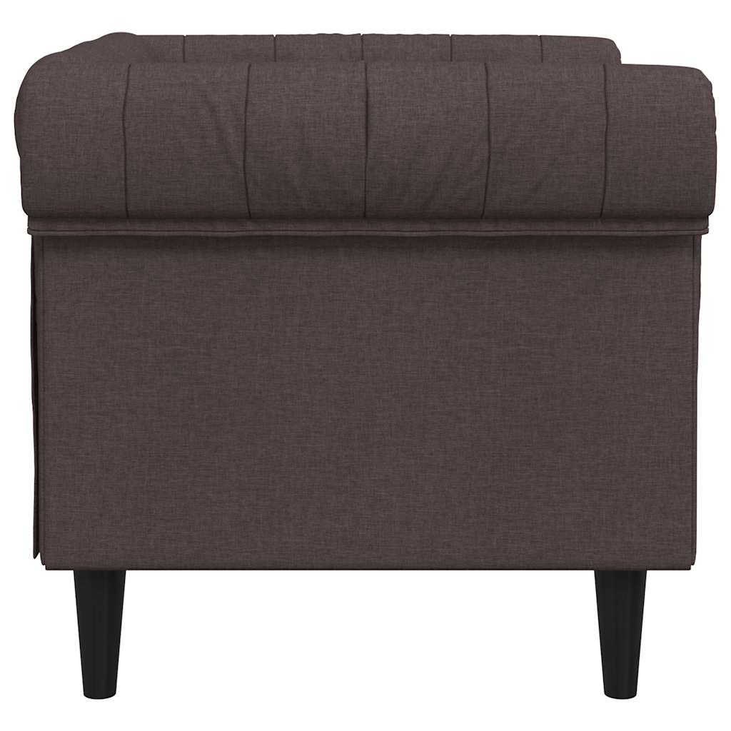 Chesterfield sofa in dark brown fabric