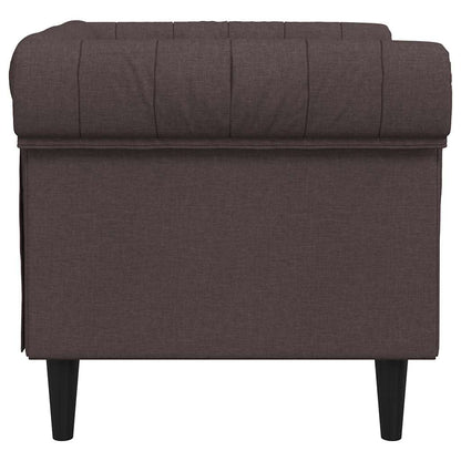 Chesterfield sofa in dark brown fabric
