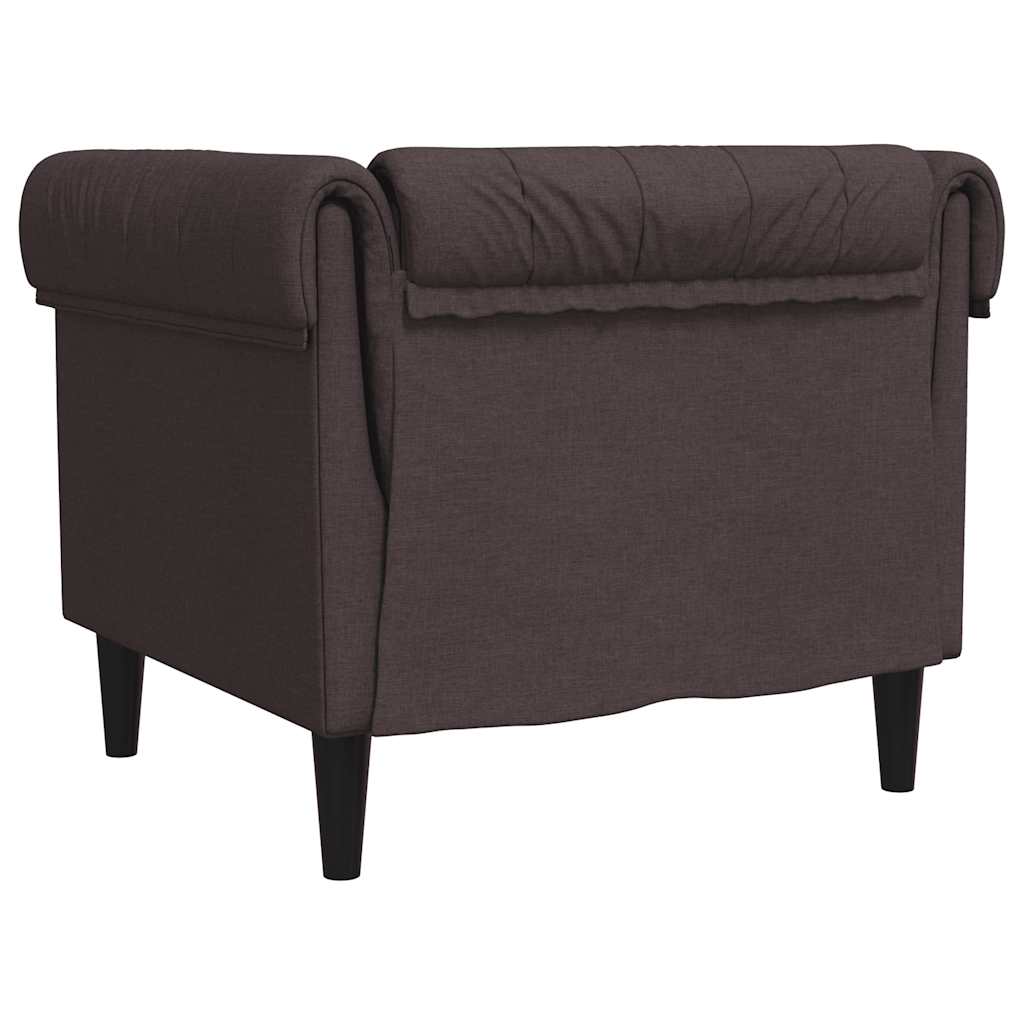 Chesterfield sofa in dark brown fabric