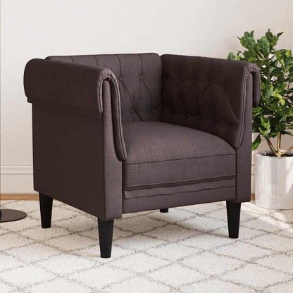 Chesterfield sofa in dark brown fabric