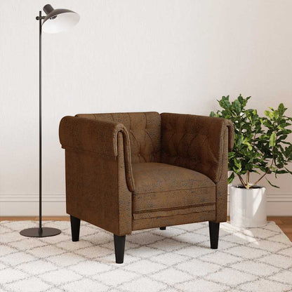 Chesterfield sofa in brown fabric