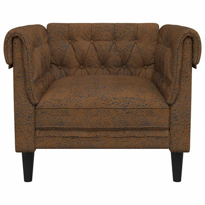 Chesterfield sofa in brown fabric