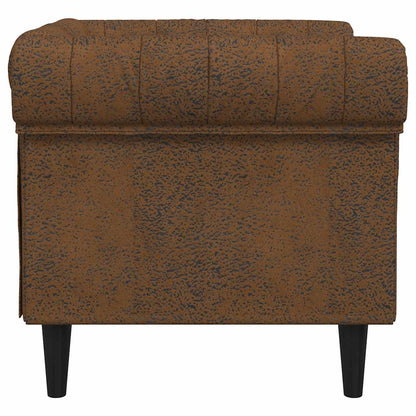 Chesterfield sofa in brown fabric