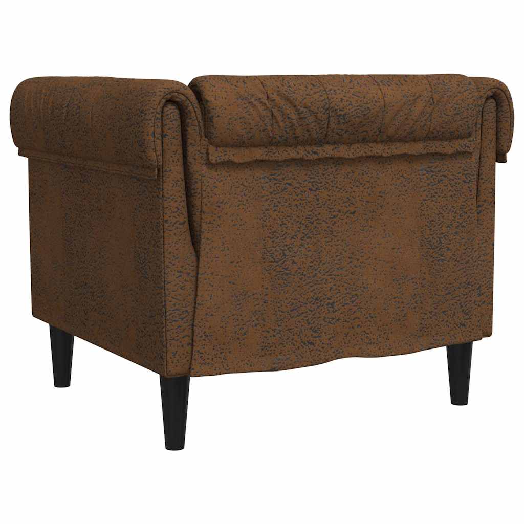 Chesterfield sofa in brown fabric