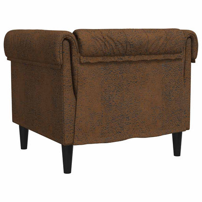 Chesterfield sofa in brown fabric