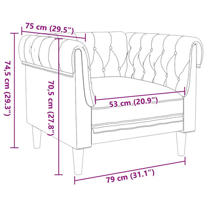 Chesterfield sofa in brown fabric
