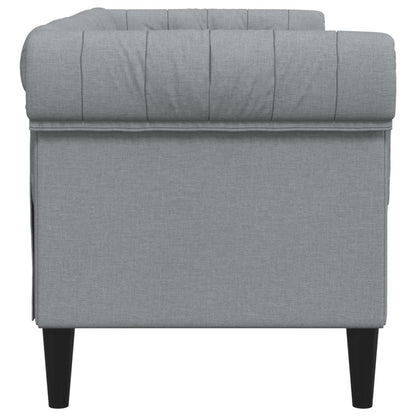 Chesterfield 2-seater sofa in light grey fabric