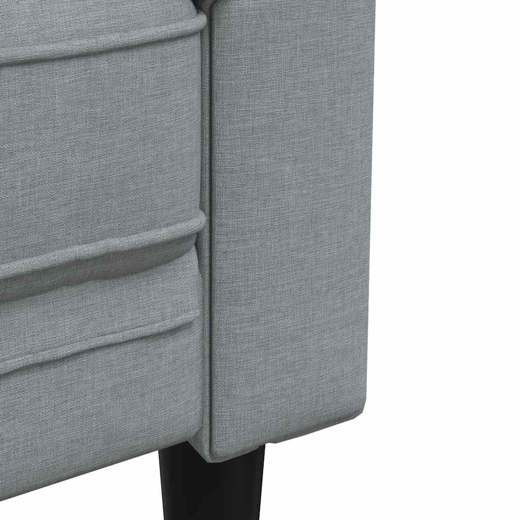 Chesterfield 2-seater sofa in light grey fabric