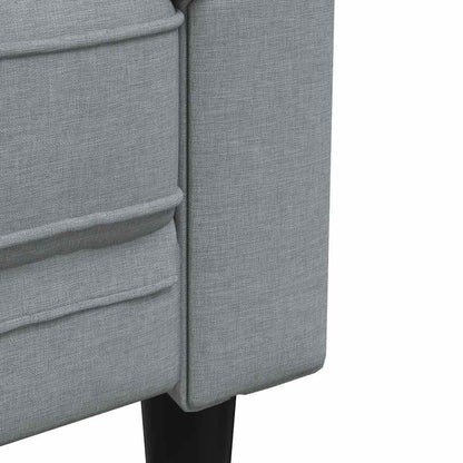 Chesterfield 2-seater sofa in light grey fabric