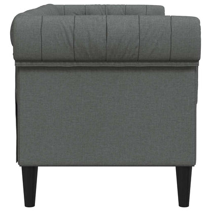 Chesterfield 2-seater sofa in dark grey fabric