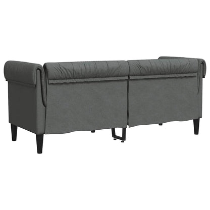 Chesterfield 2-seater sofa in dark grey fabric