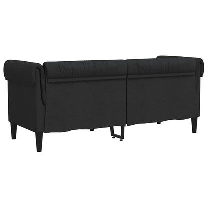 Sofá chesterfield 2 lugares tecido preto