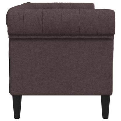 Chesterfield 2-seater sofa in dark brown fabric