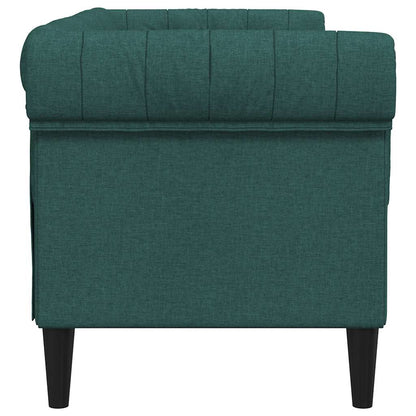 Chesterfield 2-seater sofa in dark green fabric
