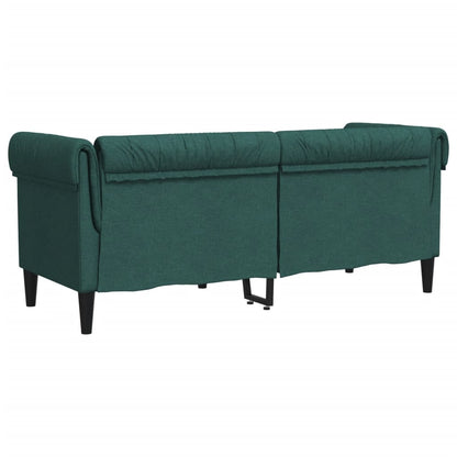 Chesterfield 2-seater sofa in dark green fabric