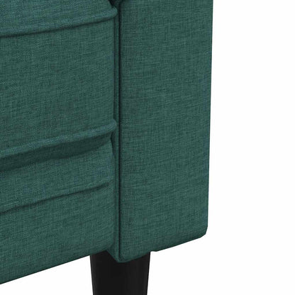 Chesterfield 2-seater sofa in dark green fabric