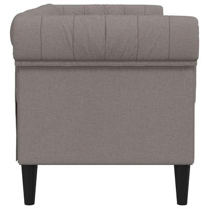 Chesterfield 2-seater sofa in grey-brown fabric
