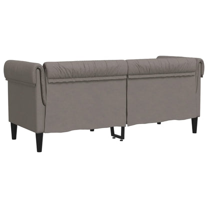 Chesterfield 2-seater sofa in grey-brown fabric