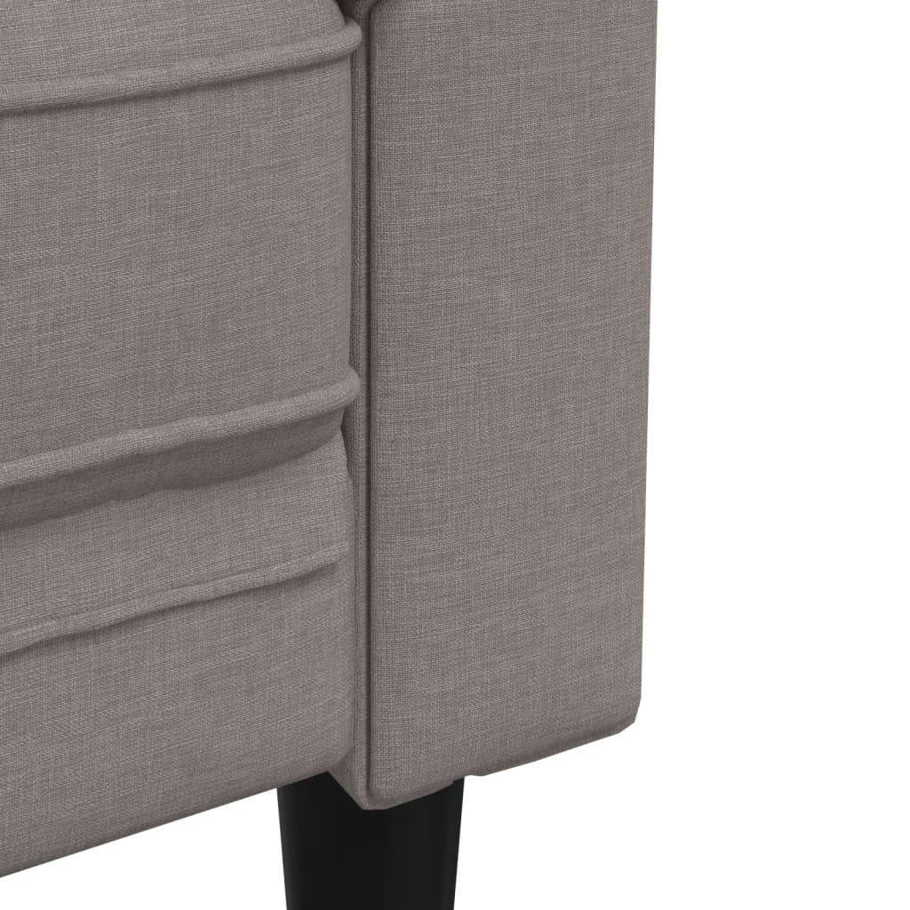 Chesterfield 2-seater sofa in grey-brown fabric