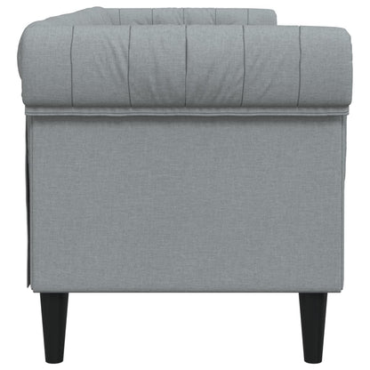 Chesterfield 3-seater sofa in light grey fabric