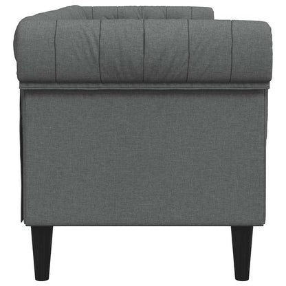 Chesterfield 3-seater sofa in dark grey fabric