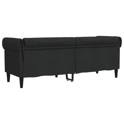 Chesterfield 3-seater sofa in black fabric