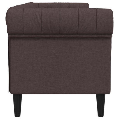Chesterfield 3-seater sofa in dark brown fabric