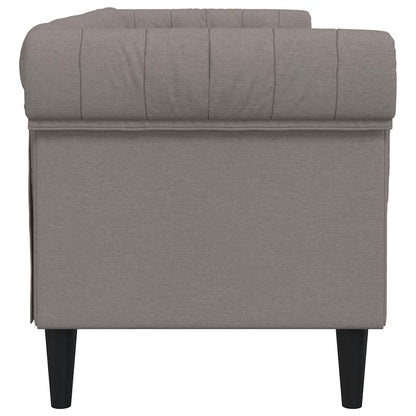 Chesterfield 3-seater sofa in grey-brown fabric