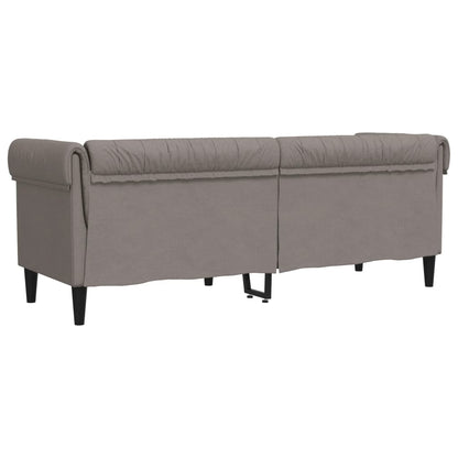 Chesterfield 3-seater sofa in grey-brown fabric