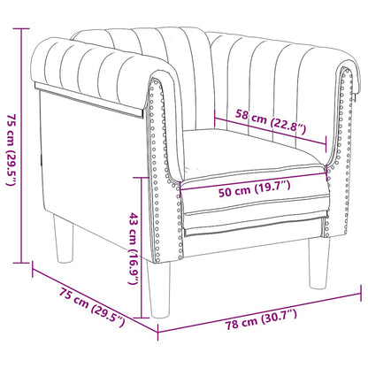 Brown faux suede armchair