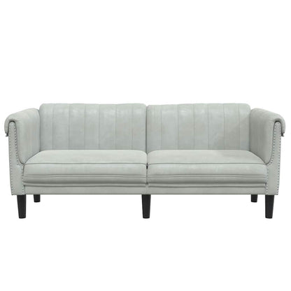 Light grey velvet 2-seater sofa