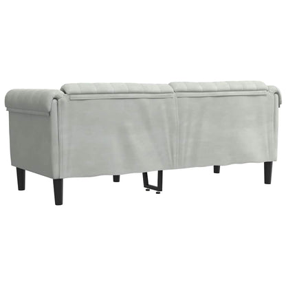 Light grey velvet 2-seater sofa