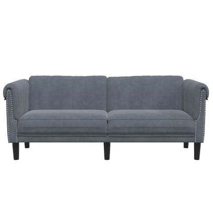 Sofá de 2 lugares veludo cinzento-escuro