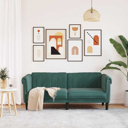 Dark green velvet 2-seater sofa