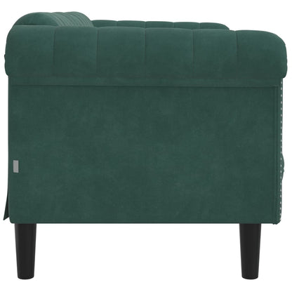 Dark green velvet 2-seater sofa