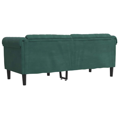 Dark green velvet 2-seater sofa