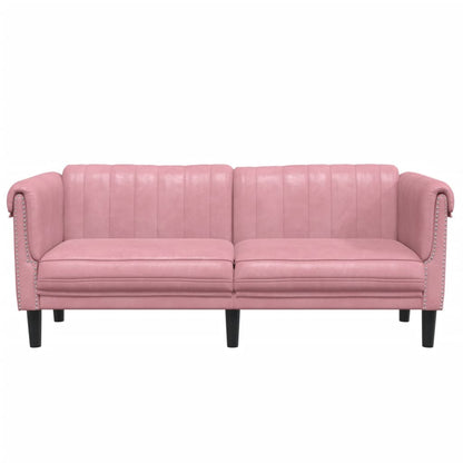 2-seater pink velvet sofa