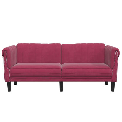 2 seater sofa in red velvet
