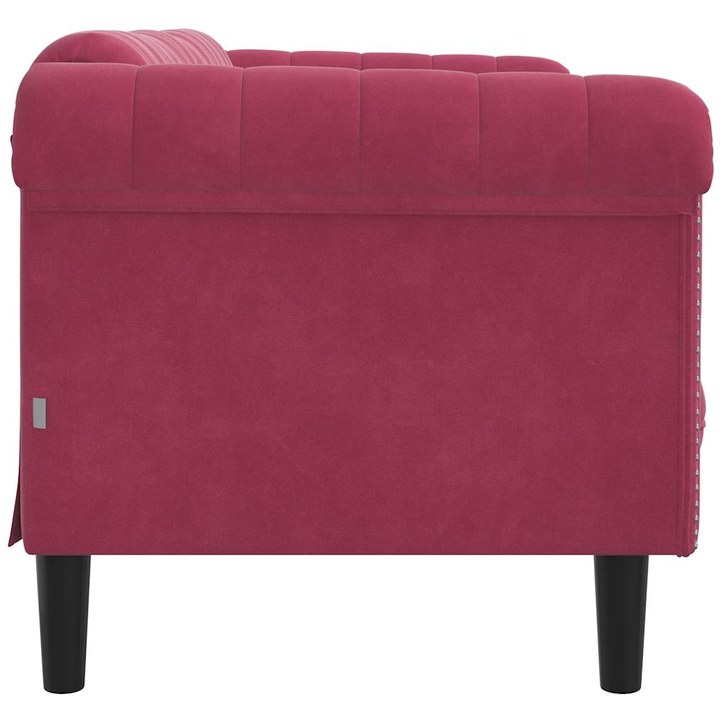 2 seater sofa in red velvet
