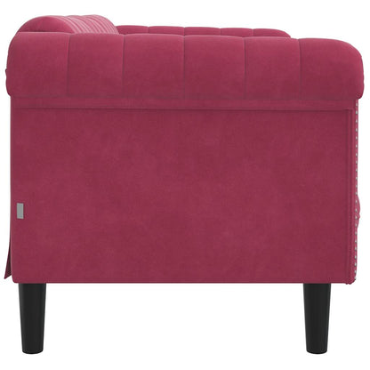 2 seater sofa in red velvet