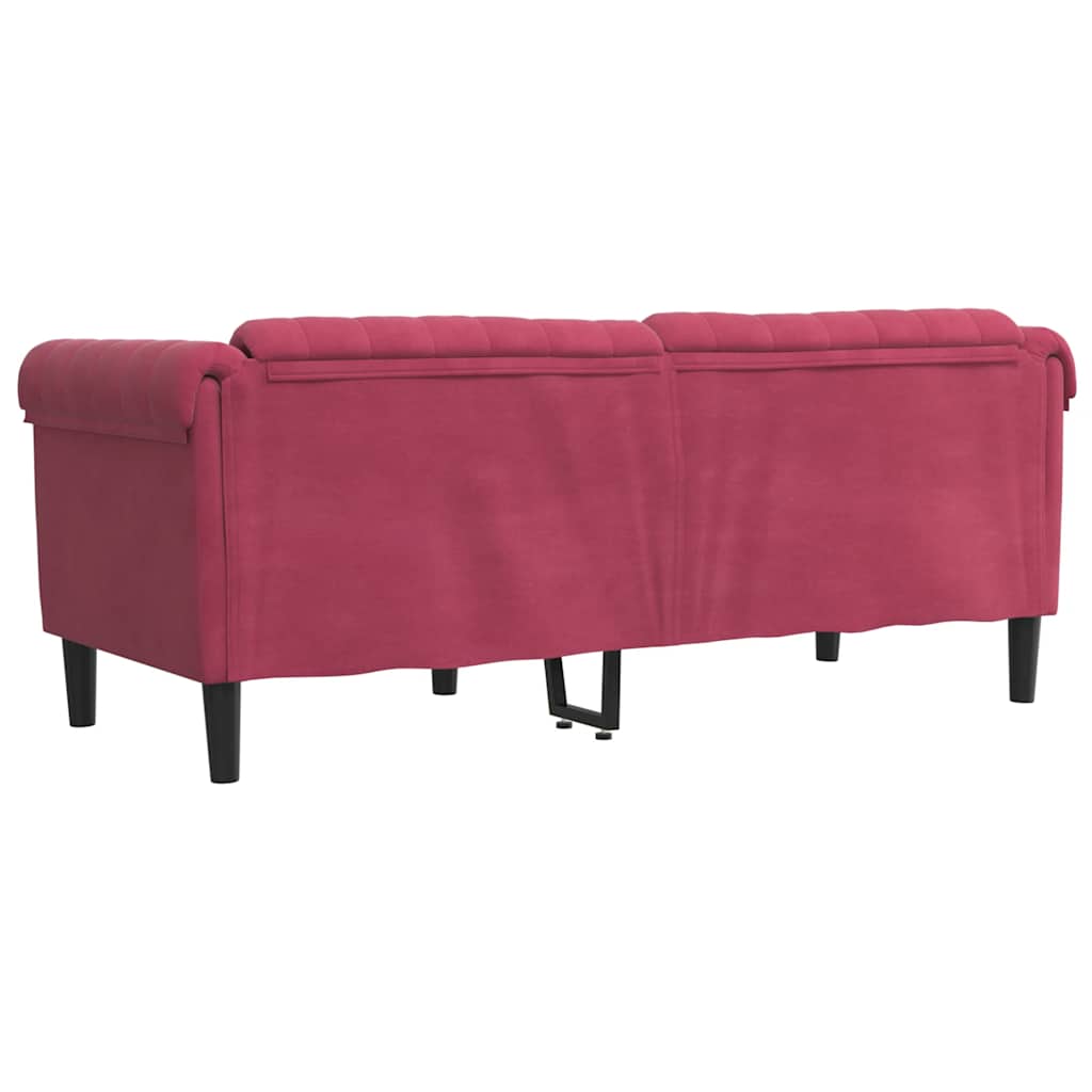 2 seater sofa in red velvet