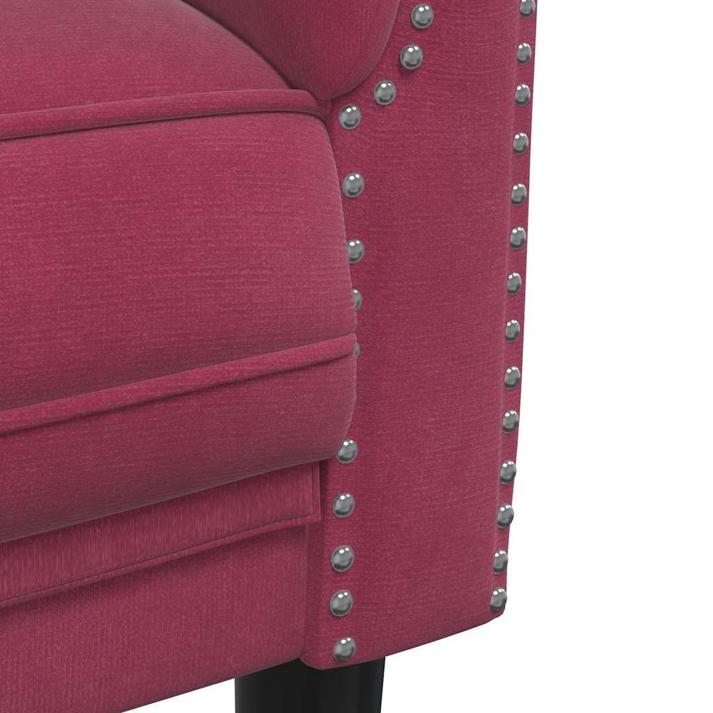 2 seater sofa in red velvet