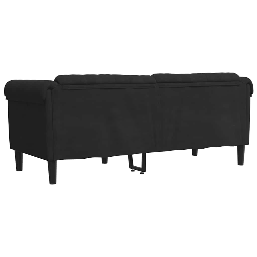2 seater black velvet sofa