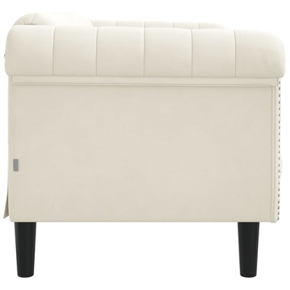 2-seater cream velvet sofa