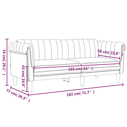 2-seater cream velvet sofa