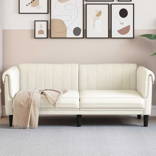 2-seater cream velvet sofa