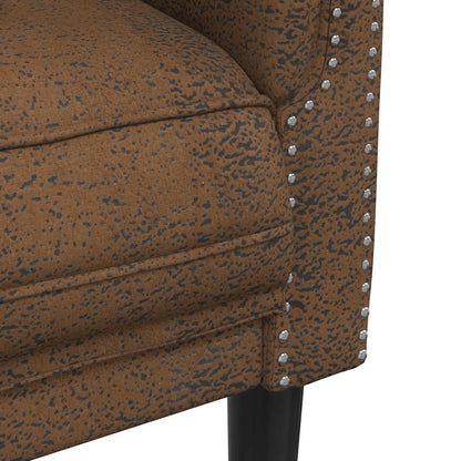 2-seater sofa in brown faux suede