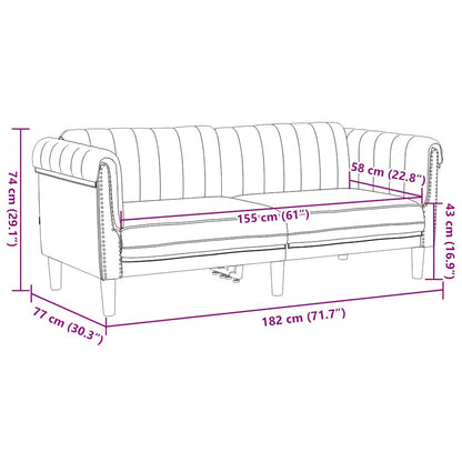2-seater sofa in brown faux suede